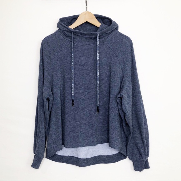 Badgley Mischka Blue drawstring, hooded sweatshirt - Picture 9 of 9